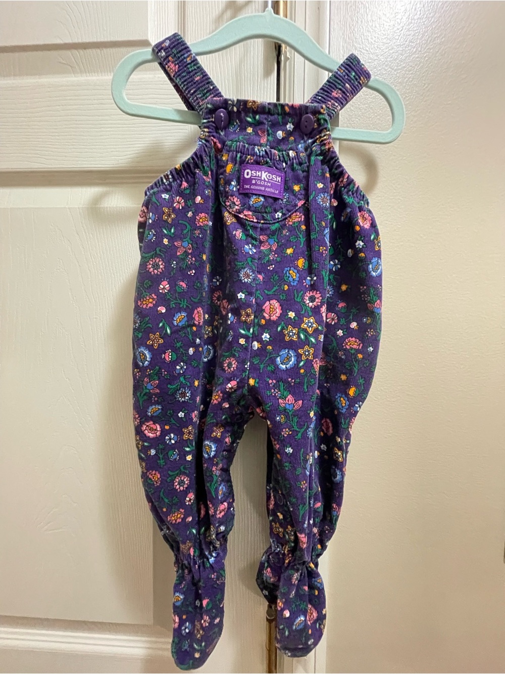 Vintage OshKosh B'gosh Purple Cottagecore Floral One-Piece Bodysuit
